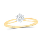 14K Yellow Gold Round Diamond Women's Solitaire Bridal Wedding Engagement Ring 3/8 Cttw - Splendid Jewellery