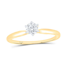 Load image into Gallery viewer, 14K Yellow Gold Round Diamond Women's Solitaire Bridal Wedding Engagement Ring 3/8 Cttw - Splendid Jewellery