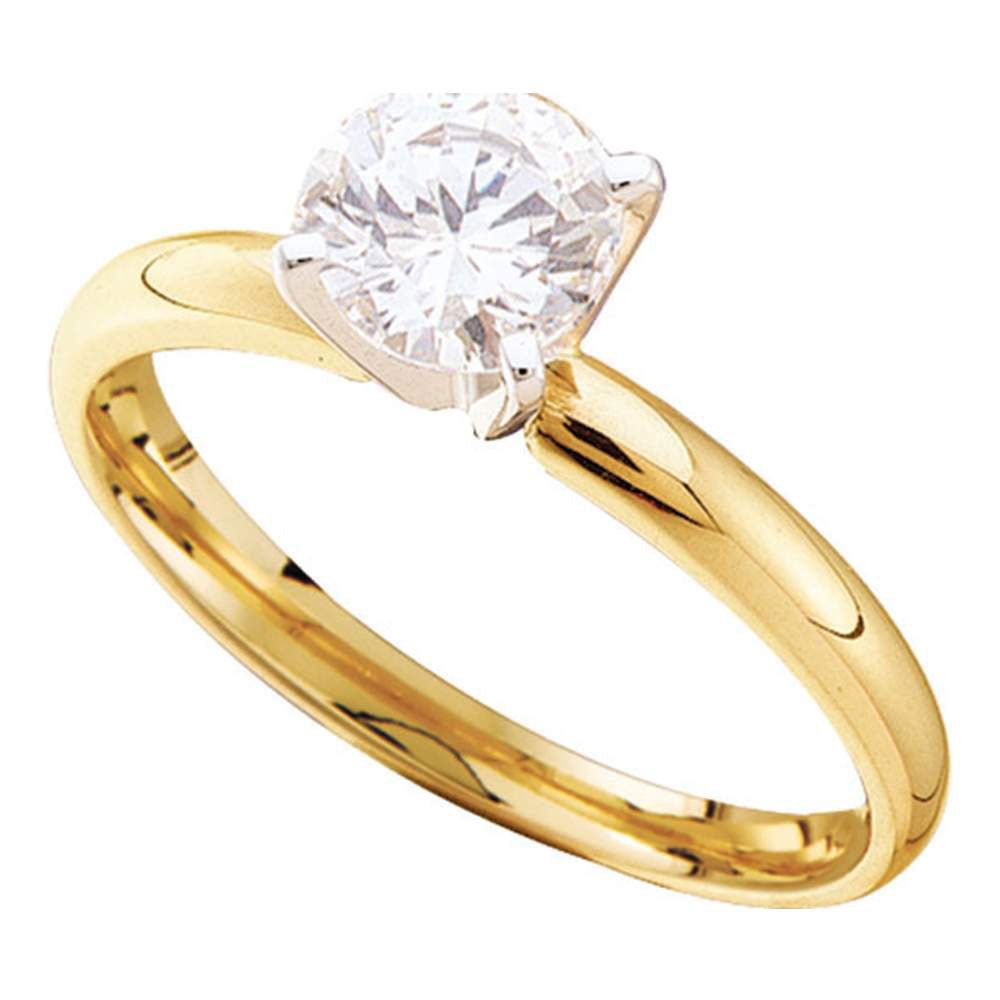 14K Yellow Gold Round Diamond Women's Solitaire Bridal Wedding Engagement Ring 7/8 Cttw - Splendid Jewellery