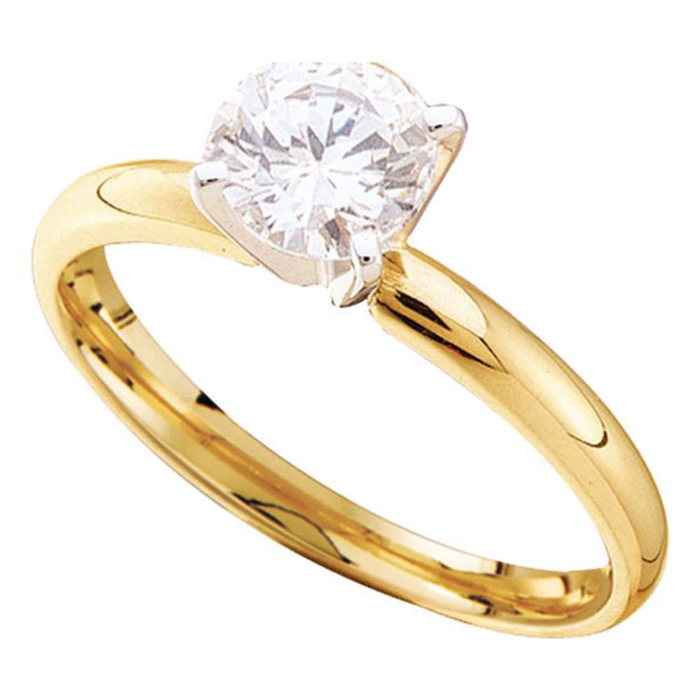 14K Yellow Gold Round Diamond Women's Solitaire Bridal Wedding Engagement Ring 7/8 Cttw - Splendid Jewellery