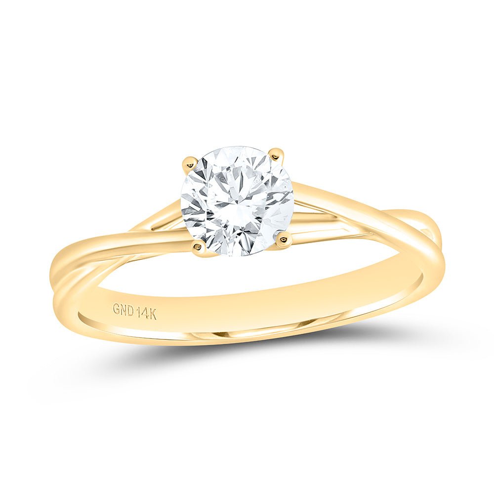 14K Yellow Gold Round Diamond Women's Solitaire Bridal Wedding Engagement Ring (Certified) 3/4 Cttw - Splendid Jewellery