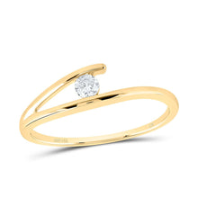 Load image into Gallery viewer, 14K Yellow Gold Round Diamond Women's Solitaire Promise Bridal Ring 1/10 Cttw - Splendid Jewellery