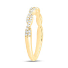14K Yellow Gold Round Diamond Women's Twist Stackable Band Ring 1/4 Cttw - Splendid Jewellery