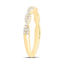 Load image into Gallery viewer, 14K Yellow Gold Round Diamond Women's Twist Stackable Band Ring 1/4 Cttw - Splendid Jewellery