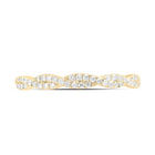 14K Yellow Gold Round Diamond Women's Twist Stackable Band Ring 1/4 Cttw - Splendid Jewellery