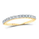 14K Yellow Gold Round Diamond Women's Wedding Anniversary Band 1/2 Cttw - Splendid Jewellery