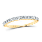 14K Yellow Gold Round Diamond Women's Wedding Anniversary Band 1/2 Cttw - Splendid Jewellery