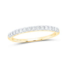 14K Yellow Gold Round Diamond Women's Wedding Anniversary Band 1/4 Cttw - Splendid Jewellery