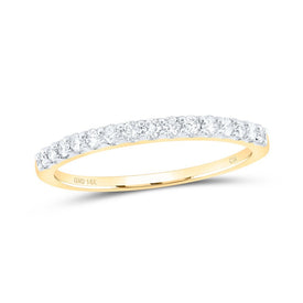 14K Yellow Gold Round Diamond Women's Wedding Anniversary Band 1/4 Cttw - Splendid Jewellery