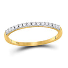 14K Yellow Gold Round Diamond Women's Wedding Band 1/6 Cttw - Splendid Jewellery