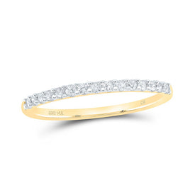 14K Yellow Gold Round Diamond Women's Wedding Band 1/6 Cttw - Splendid Jewellery