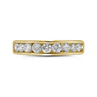 14K Yellow Gold Round Diamond Women's Wedding Channel Set Band 1 Cttw - Splendid Jewellery