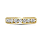 14K Yellow Gold Round Diamond Women's Wedding Channel Set Band 1 Cttw - Splendid Jewellery