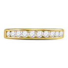 14K Yellow Gold Round Diamond Women's Wedding Channel Set Band 1/2 Cttw - Splendid Jewellery