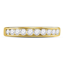 Load image into Gallery viewer, 14K Yellow Gold Round Diamond Women's Wedding Channel Set Band 1/2 Cttw - Splendid Jewellery