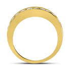 14K Yellow Gold Round Diamond Women's Wedding Channel Set Band 1/2 Cttw - Splendid Jewellery