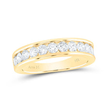 Load image into Gallery viewer, 14K Yellow Gold Round Diamond Women's Wedding Single Row Band 1 Cttw - Splendid Jewellery