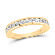 Load image into Gallery viewer, 14K Yellow Gold Round Diamond Women's Wedding Single Row Band 1/2 Cttw - Splendid Jewellery