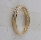 14K Yellow Gold Round Diamond Women's Wedding Single Row Band 1/2 Cttw - Splendid Jewellery