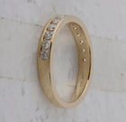 14K Yellow Gold Round Diamond Women's Wedding Single Row Band 1/2 Cttw - Splendid Jewellery