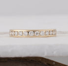 14K Yellow Gold Round Diamond Women's Wedding Single Row Band 1/2 Cttw - Splendid Jewellery
