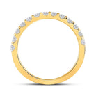 14K Yellow Gold Round Diamond Women's Wedding Single Row Band 1/2 Cttw - Splendid Jewellery