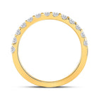 14K Yellow Gold Round Diamond Women's Wedding Single Row Band 1/2 Cttw - Splendid Jewellery