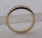 14K Yellow Gold Round Diamond Women's Wedding Single Row Band 1/2 Cttw - Splendid Jewellery