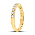14K Yellow Gold Round Diamond Women's Wedding Single Row Band 1/2 Cttw - Splendid Jewellery