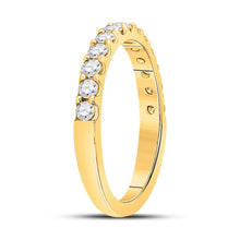 Load image into Gallery viewer, 14K Yellow Gold Round Diamond Women's Wedding Single Row Band 1/2 Cttw - Splendid Jewellery