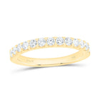 14K Yellow Gold Round Diamond Women's Wedding Single Row Band 1/2 Cttw - Splendid Jewellery