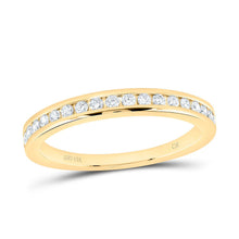 Load image into Gallery viewer, 14K Yellow Gold Round Diamond Women's Wedding Single Row Band 1/4 Cttw - Splendid Jewellery