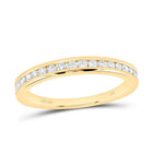 14K Yellow Gold Round Diamond Women's Wedding Single Row Band 1/4 Cttw - Splendid Jewellery