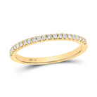 14K Yellow Gold Round Diamond Women's Wedding Single Row Band 1/6 Cttw - Splendid Jewellery