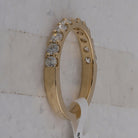 14K Yellow Gold Round Diamond Women's Wedding Single Row Band 3/4 Cttw - Splendid Jewellery