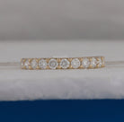 14K Yellow Gold Round Diamond Women's Wedding Single Row Band 3/4 Cttw - Splendid Jewellery