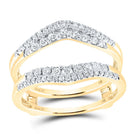 14K Yellow Gold Round Diamond Women's Wrap Ring Guard Enhancer 1/2 Cttw - Splendid Jewellery