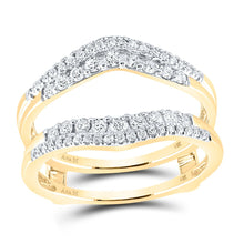 Load image into Gallery viewer, 14K Yellow Gold Round Diamond Women's Wrap Ring Guard Enhancer 1/2 Cttw - Splendid Jewellery