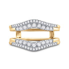 14K Yellow Gold Round Diamond Women's Wrap Ring Guard Enhancer 1/2 Cttw - Splendid Jewellery