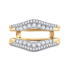 14K Yellow Gold Round Diamond Women's Wrap Ring Guard Enhancer 1/2 Cttw - Splendid Jewellery