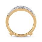 14K Yellow Gold Round Diamond Women's Wrap Ring Guard Enhancer 1/2 Cttw - Splendid Jewellery