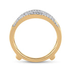 14K Yellow Gold Round Diamond Women's Wrap Ring Guard Enhancer 1/2 Cttw - Splendid Jewellery