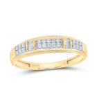 14K Yellow White Diamond Cushion Trio Ring Set 3/4 Cttw - Splendid Jewellery
