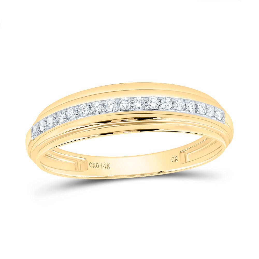 14K Yellow White Diamond Oval Trio Ring Set 5/8 Cttw - Splendid Jewellery