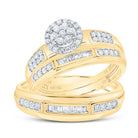 14K Yellow White Diamond Trio Ring Set 1/2 Cttw - Splendid Jewellery