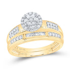 14K Yellow White Diamond Trio Ring Set 1/2 Cttw - Splendid Jewellery