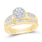 14K Yellow White Diamond Trio Ring Set 1/2 Cttw - Splendid Jewellery