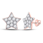 14kt Celestial Rose Gold Diamond Star Earrings - 1/6 Cttw - Splendid Jewellery