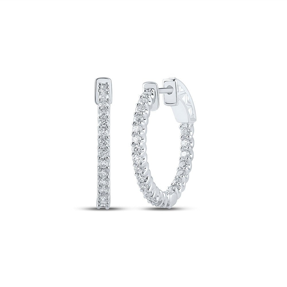14kt Diamond Brilliance White Gold Hoop Earrings - Splendid Jewellery