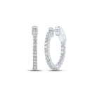 14kt Diamond Brilliance White Gold Hoop Earrings - Splendid Jewellery
